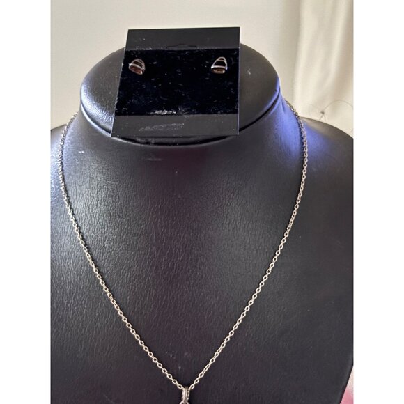 Equestrian Stirrup Necklace & Earrings Set Silver Tone Horse Riding Pierced - Picture 12 of 16
